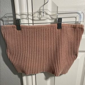Mauve Pink Velvet Tube Top